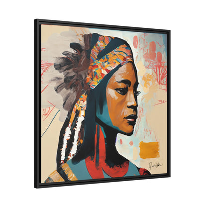 Stunning Native Indian Lady Portrait Canvas Wall Art with Elegant Framing
