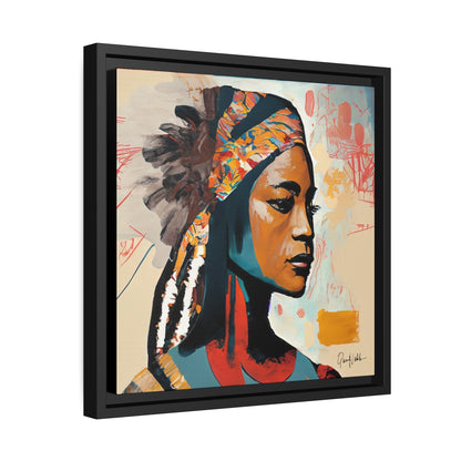 Stunning Native Indian Lady Portrait Canvas Wall Art with Elegant Framing