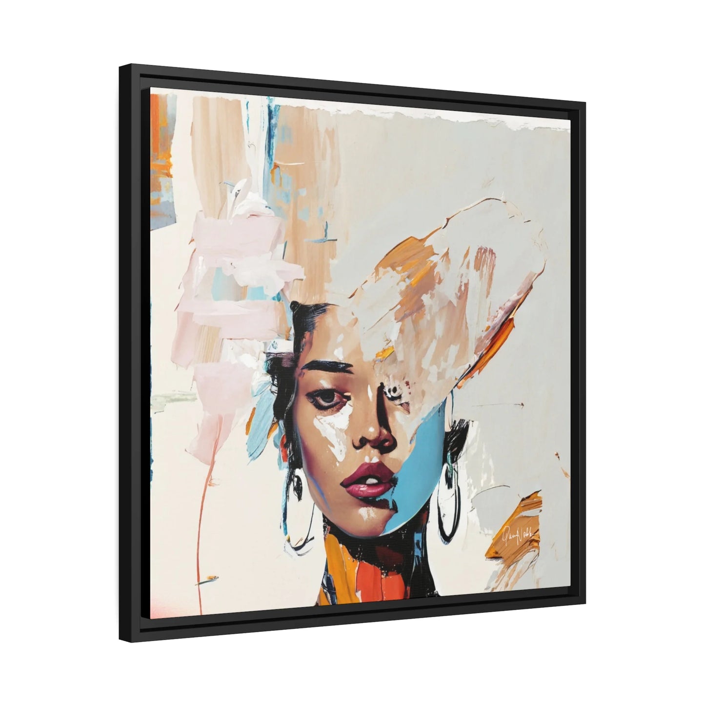 Stunning Woman Abstract Portrait Canvas Wall Art with Elegant Frame - Transform Your Space Today!