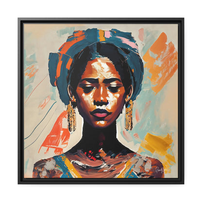 Stunning Woman with Turban Portrait Canvas Wall Art – Elegantly Framed for Timeless Decor