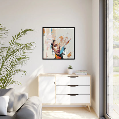 Stunning Woman Abstract Portrait Canvas Wall Art with Elegant Frame - Transform Your Space Today!