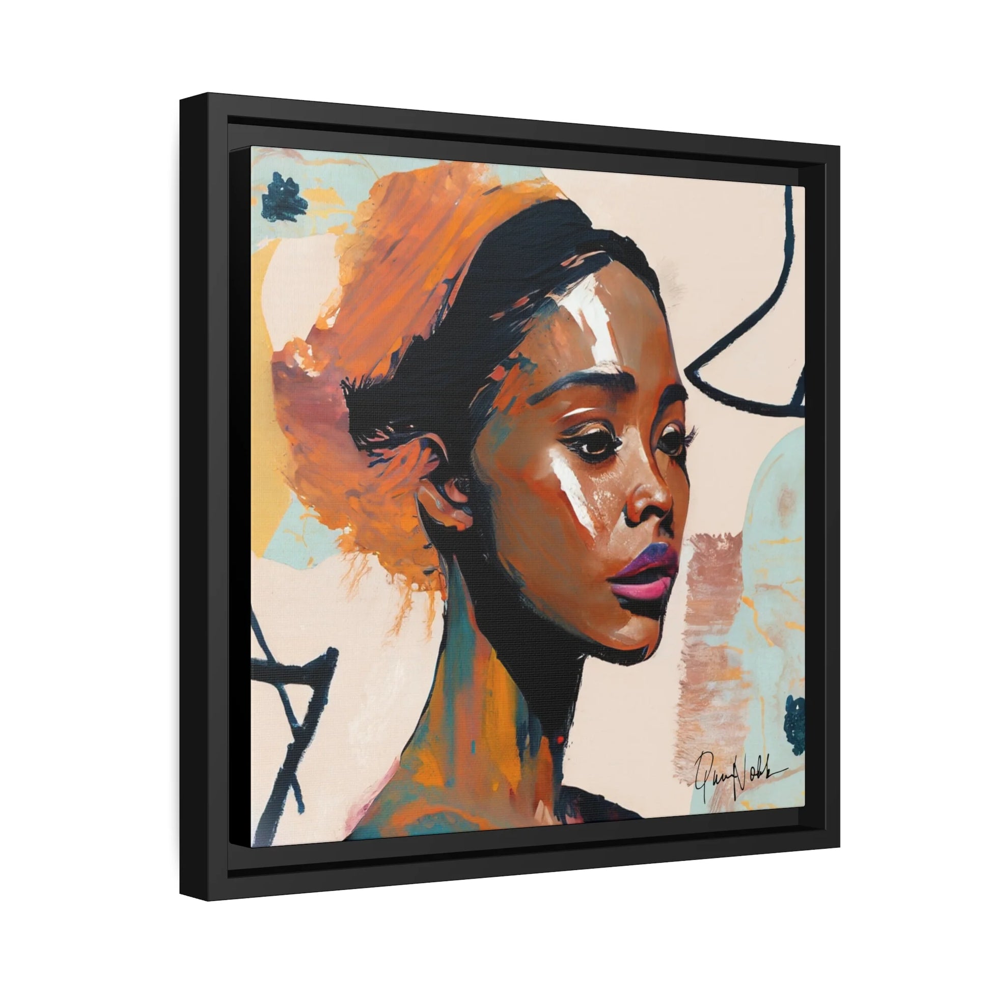 Stunning Framed Canvas Art of an African Woman - Elevate Your Space with QueenNoble's Masterpiece