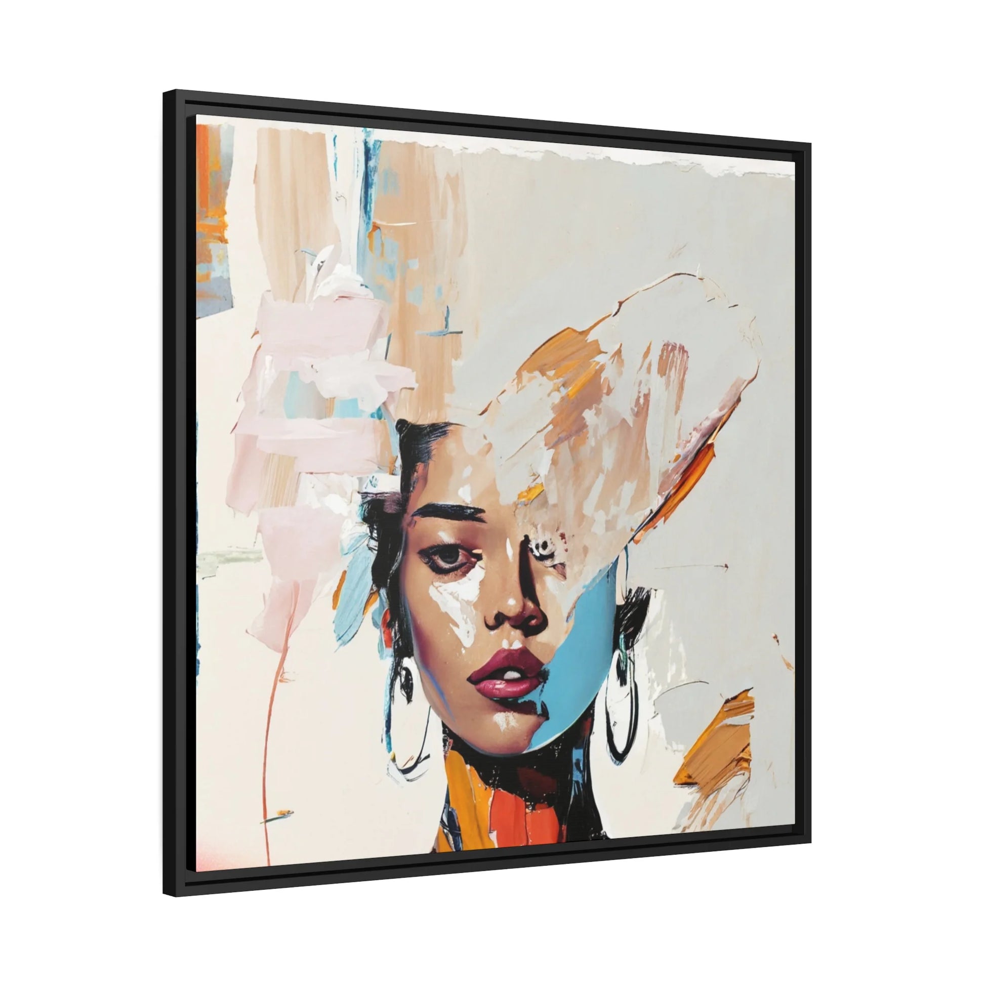 Stunning Woman Abstract Portrait Canvas Wall Art with Elegant Frame - Transform Your Space Today!