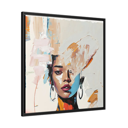 Stunning Woman Abstract Portrait Canvas Wall Art with Elegant Frame - Transform Your Space Today!