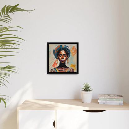 Stunning Woman with Turban Portrait Canvas Wall Art – Elegantly Framed for Timeless Decor