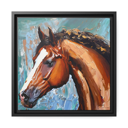 Stunning Brown Stallion Portrait Canvas Wall Art by QueenNoble - Transform Your Space with Artistic Brilliance