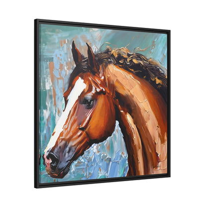 Stunning Brown Stallion Portrait Canvas Wall Art by QueenNoble - Transform Your Space with Artistic Brilliance