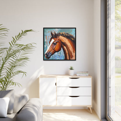 Stunning Brown Stallion Portrait Canvas Wall Art by QueenNoble - Transform Your Space with Artistic Brilliance
