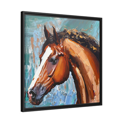 Stunning Brown Stallion Portrait Canvas Wall Art by QueenNoble - Transform Your Space with Artistic Brilliance