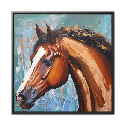 Stunning Brown Stallion Portrait Canvas Wall Art by QueenNoble - Transform Your Space with Artistic Brilliance