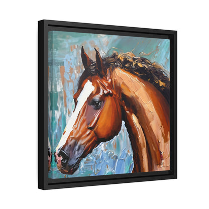 Stunning Brown Stallion Portrait Canvas Wall Art by QueenNoble - Transform Your Space with Artistic Brilliance
