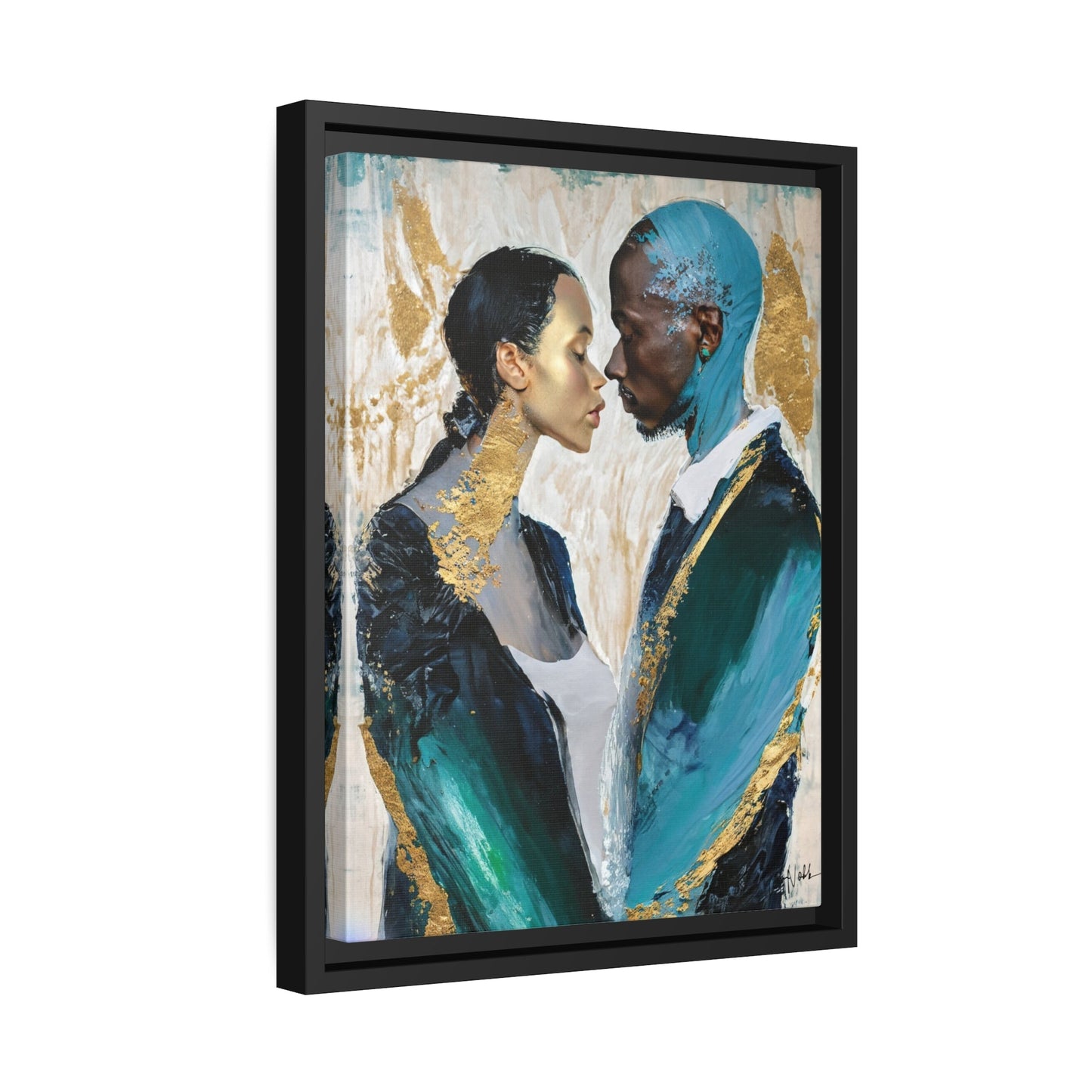 Stunning COUPLE about to KISS Canvas Wall Art by QueenNoble - Elevate Your Space with Artistic Elegance