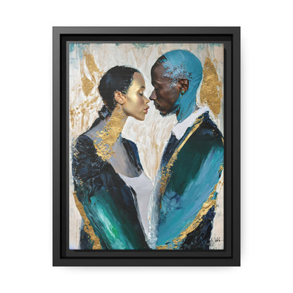 Stunning COUPLE about to KISS Canvas Wall Art by QueenNoble - Elevate Your Space with Artistic Elegance