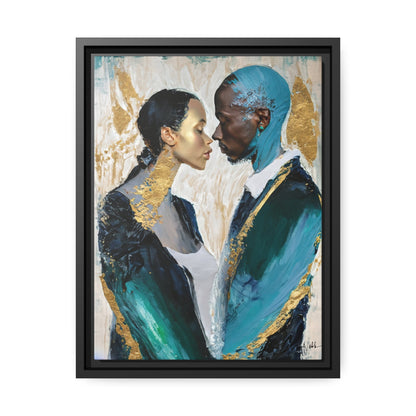 Stunning COUPLE about to KISS Canvas Wall Art by QueenNoble - Elevate Your Space with Artistic Elegance