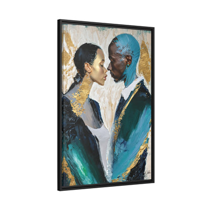 Stunning COUPLE about to KISS Canvas Wall Art by QueenNoble - Elevate Your Space with Artistic Elegance