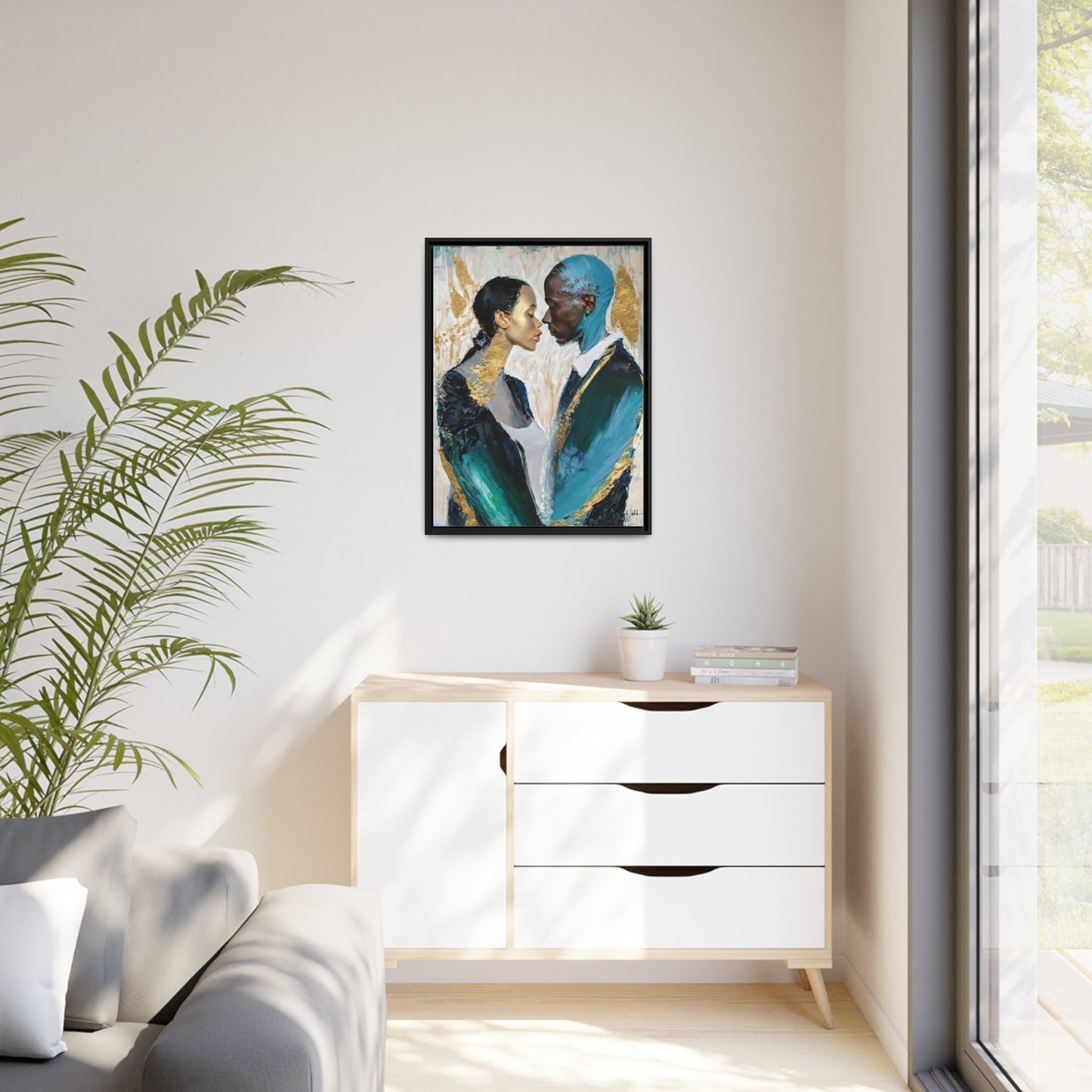 Stunning COUPLE about to KISS Canvas Wall Art by QueenNoble - Elevate Your Space with Artistic Elegance