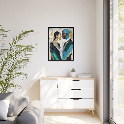 Stunning COUPLE about to KISS Canvas Wall Art by QueenNoble - Elevate Your Space with Artistic Elegance
