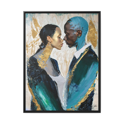 Stunning COUPLE about to KISS Canvas Wall Art by QueenNoble - Elevate Your Space with Artistic Elegance