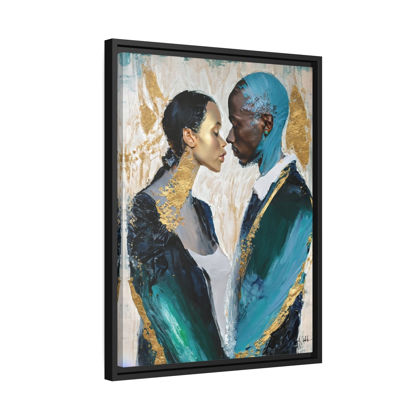 Stunning COUPLE about to KISS Canvas Wall Art by QueenNoble - Elevate Your Space with Artistic Elegance