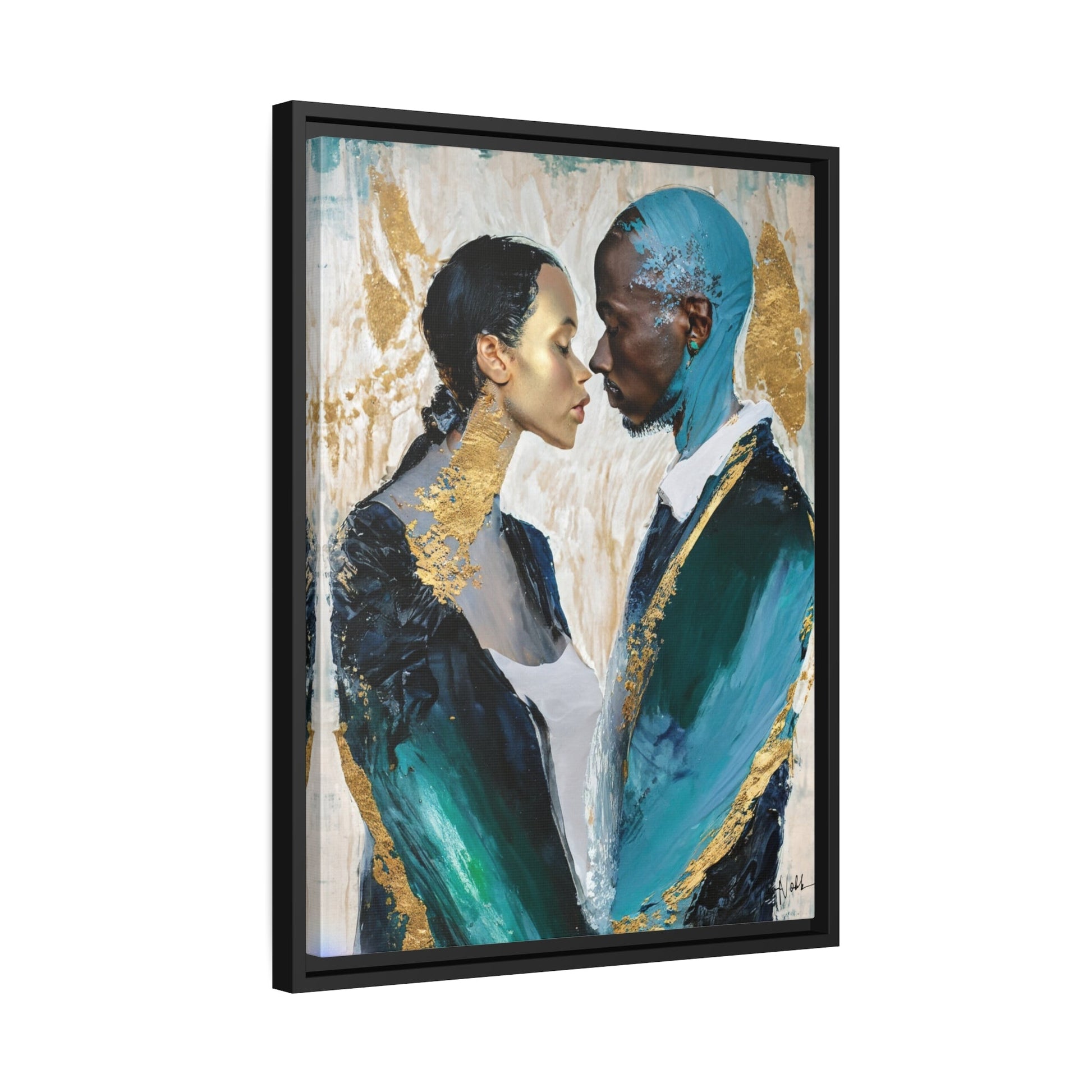 Stunning COUPLE about to KISS Canvas Wall Art by QueenNoble - Elevate Your Space with Artistic Elegance