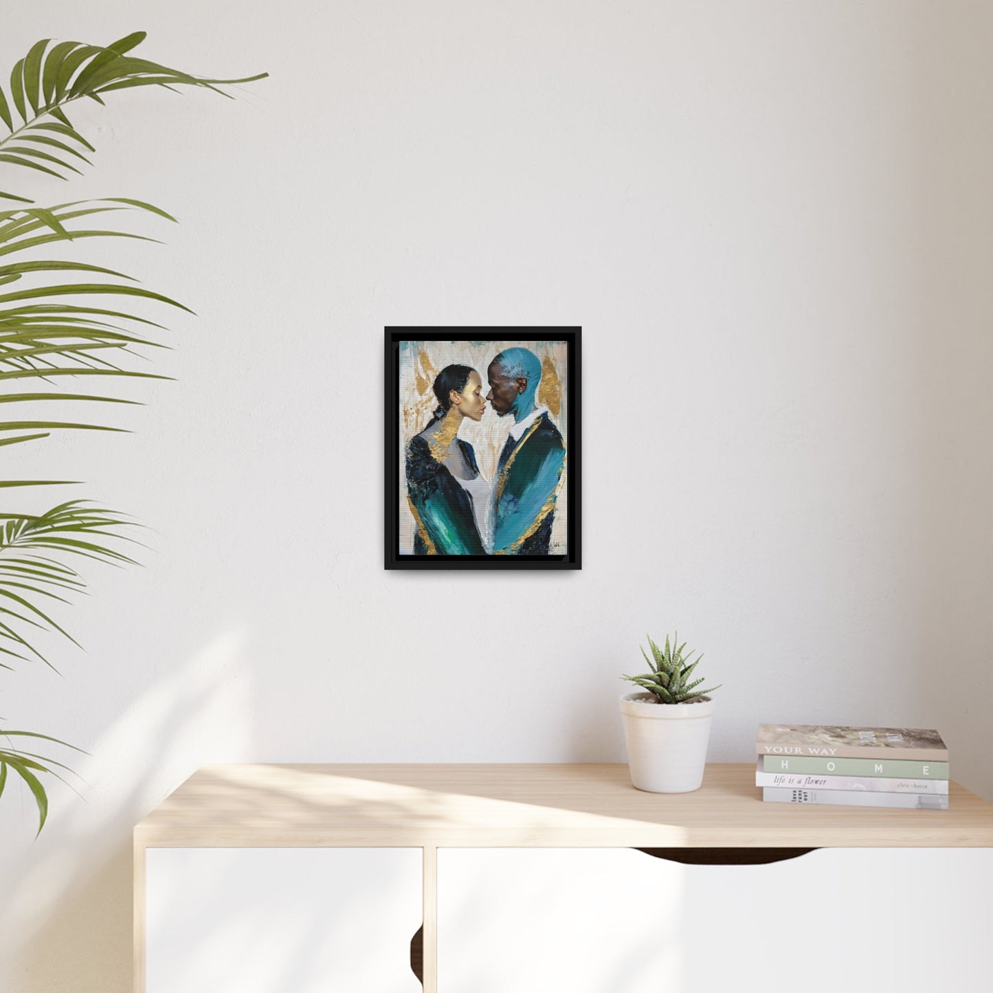 Stunning COUPLE about to KISS Canvas Wall Art by QueenNoble - Elevate Your Space with Artistic Elegance