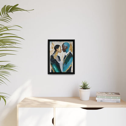 Stunning COUPLE about to KISS Canvas Wall Art by QueenNoble - Elevate Your Space with Artistic Elegance