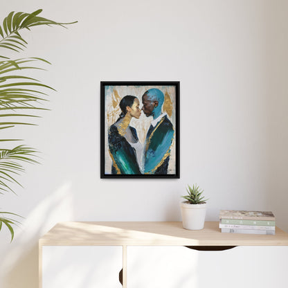 Stunning COUPLE about to KISS Canvas Wall Art by QueenNoble - Elevate Your Space with Artistic Elegance