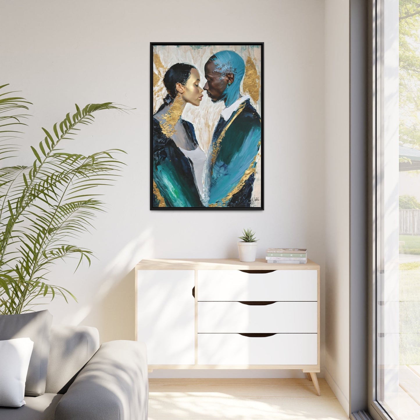Stunning COUPLE about to KISS Canvas Wall Art by QueenNoble - Elevate Your Space with Artistic Elegance