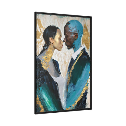 Stunning COUPLE about to KISS Canvas Wall Art by QueenNoble - Elevate Your Space with Artistic Elegance