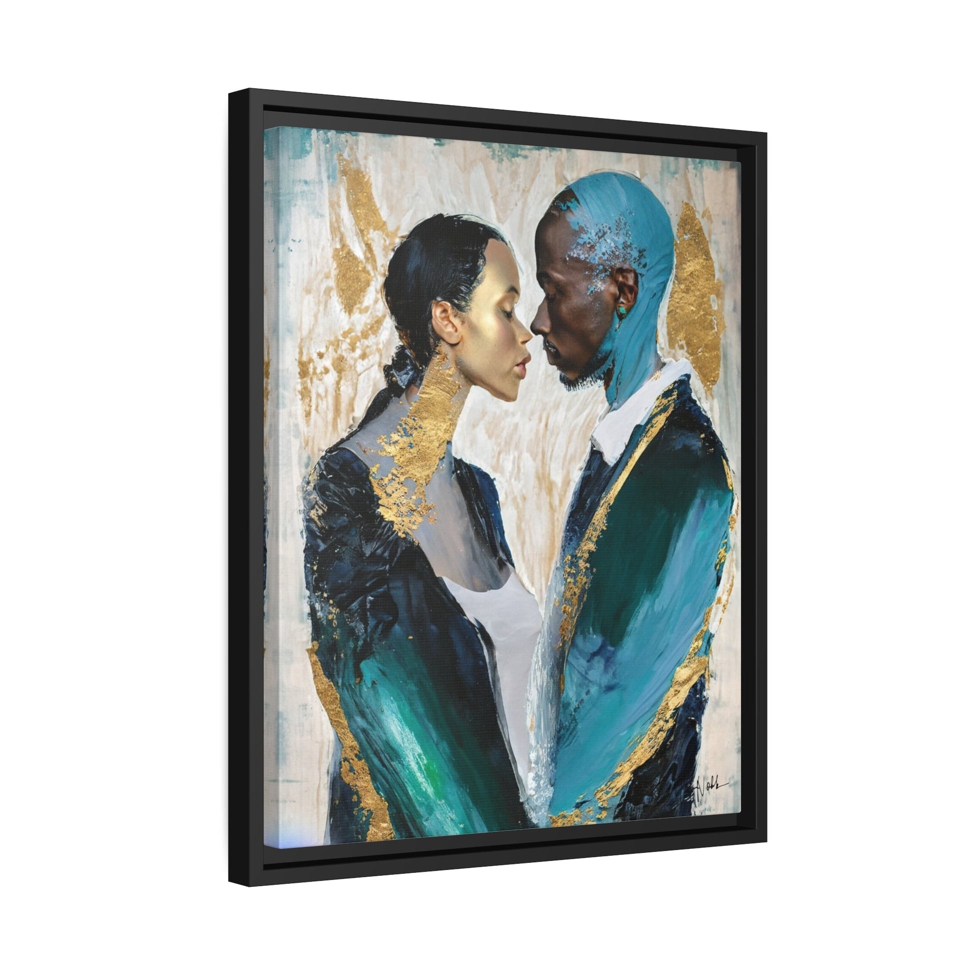 Stunning COUPLE about to KISS Canvas Wall Art by QueenNoble - Elevate Your Space with Artistic Elegance