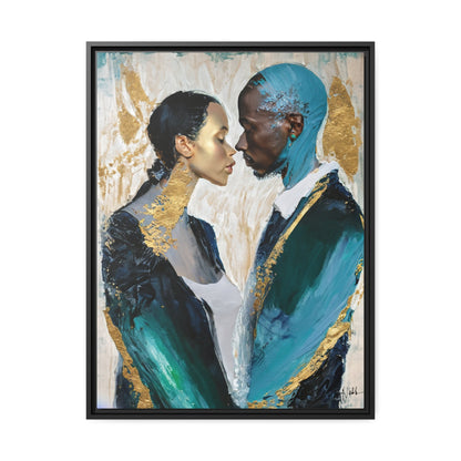 Stunning COUPLE about to KISS Canvas Wall Art by QueenNoble - Elevate Your Space with Artistic Elegance