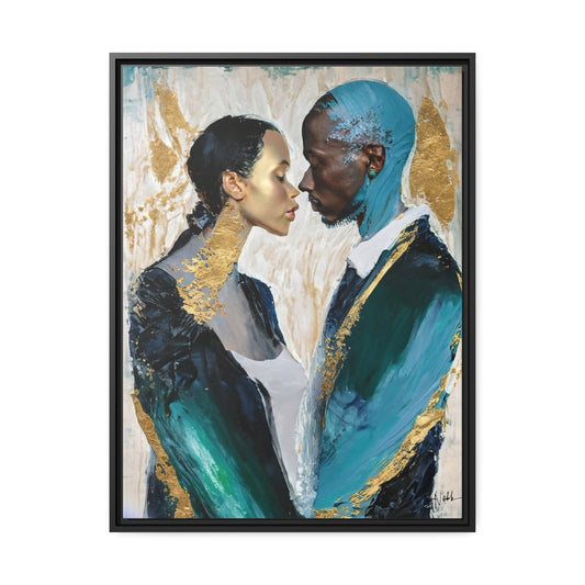 Stunning COUPLE about to KISS Canvas Wall Art by QueenNoble - Elevate Your Space with Artistic Elegance