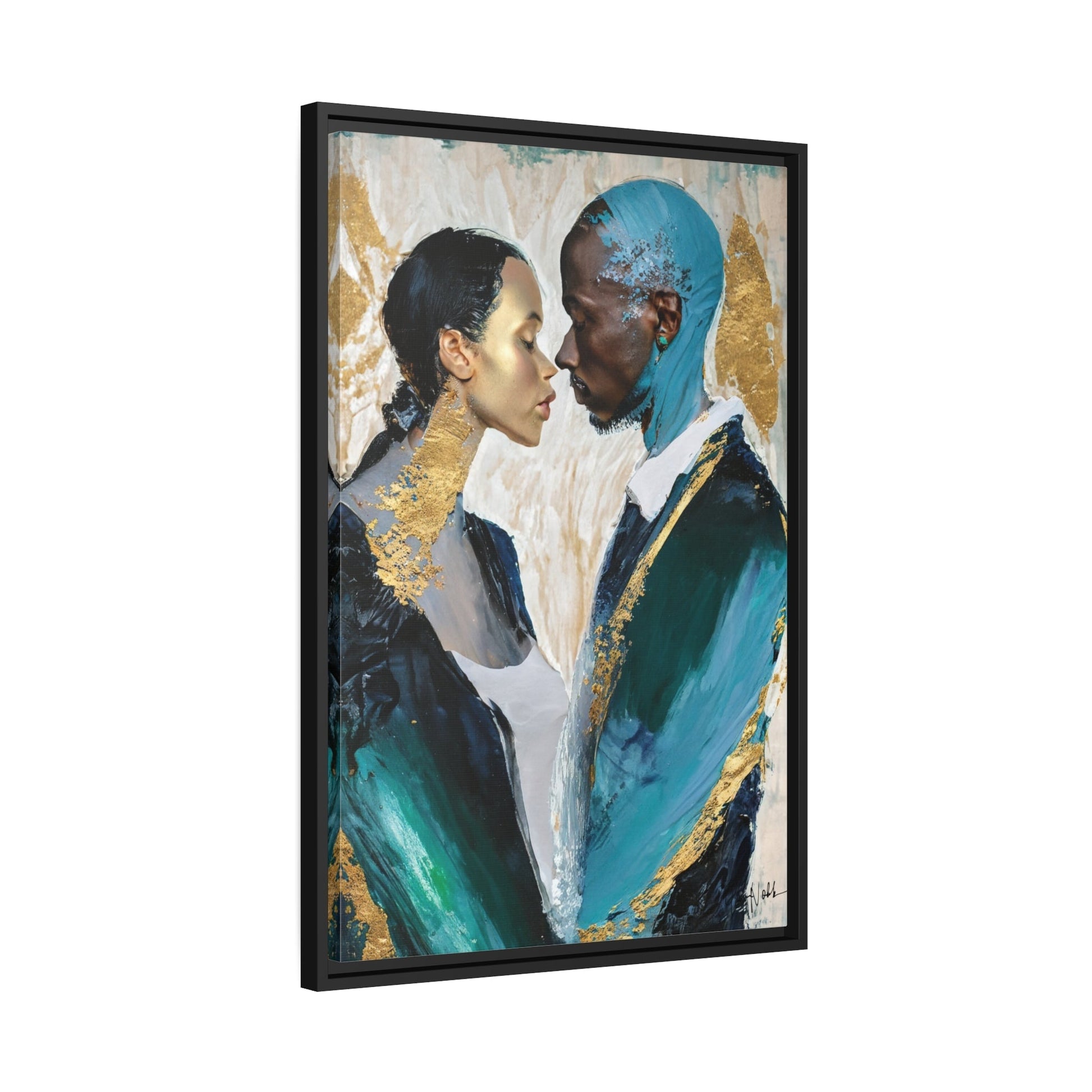 Stunning COUPLE about to KISS Canvas Wall Art by QueenNoble - Elevate Your Space with Artistic Elegance