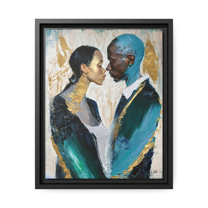 Stunning COUPLE about to KISS Canvas Wall Art by QueenNoble - Elevate Your Space with Artistic Elegance