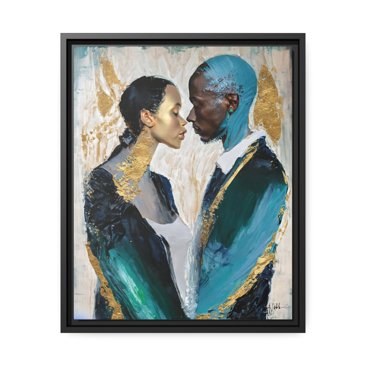 Stunning COUPLE about to KISS Canvas Wall Art by QueenNoble - Elevate Your Space with Artistic Elegance