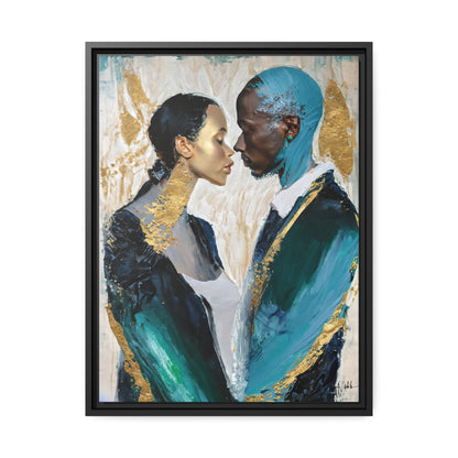 Stunning COUPLE about to KISS Canvas Wall Art by QueenNoble - Elevate Your Space with Artistic Elegance
