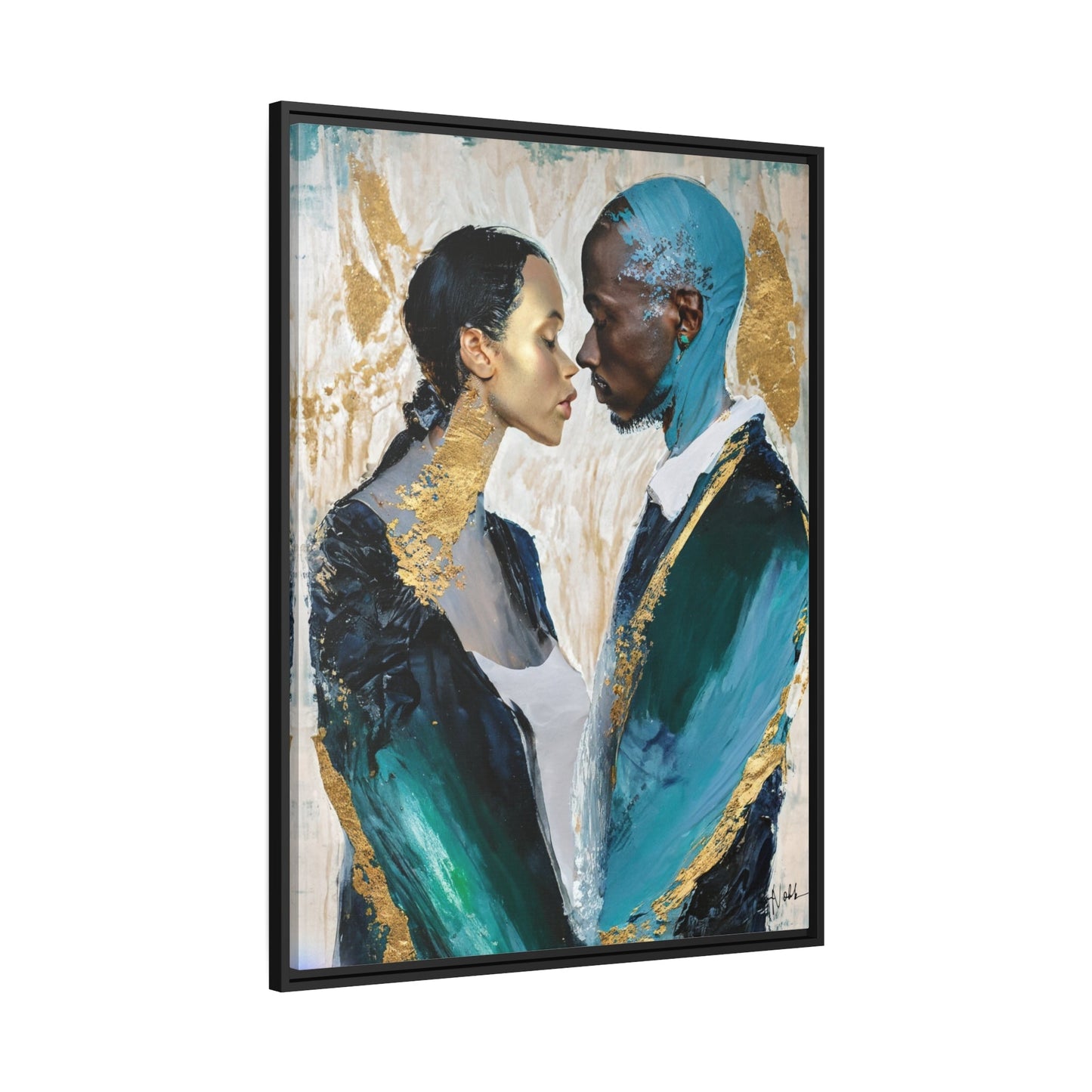 Stunning COUPLE about to KISS Canvas Wall Art by QueenNoble - Elevate Your Space with Artistic Elegance