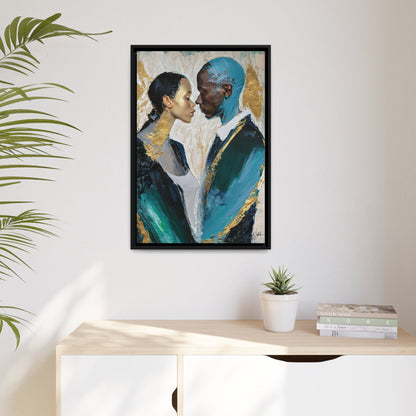 Stunning COUPLE about to KISS Canvas Wall Art by QueenNoble - Elevate Your Space with Artistic Elegance