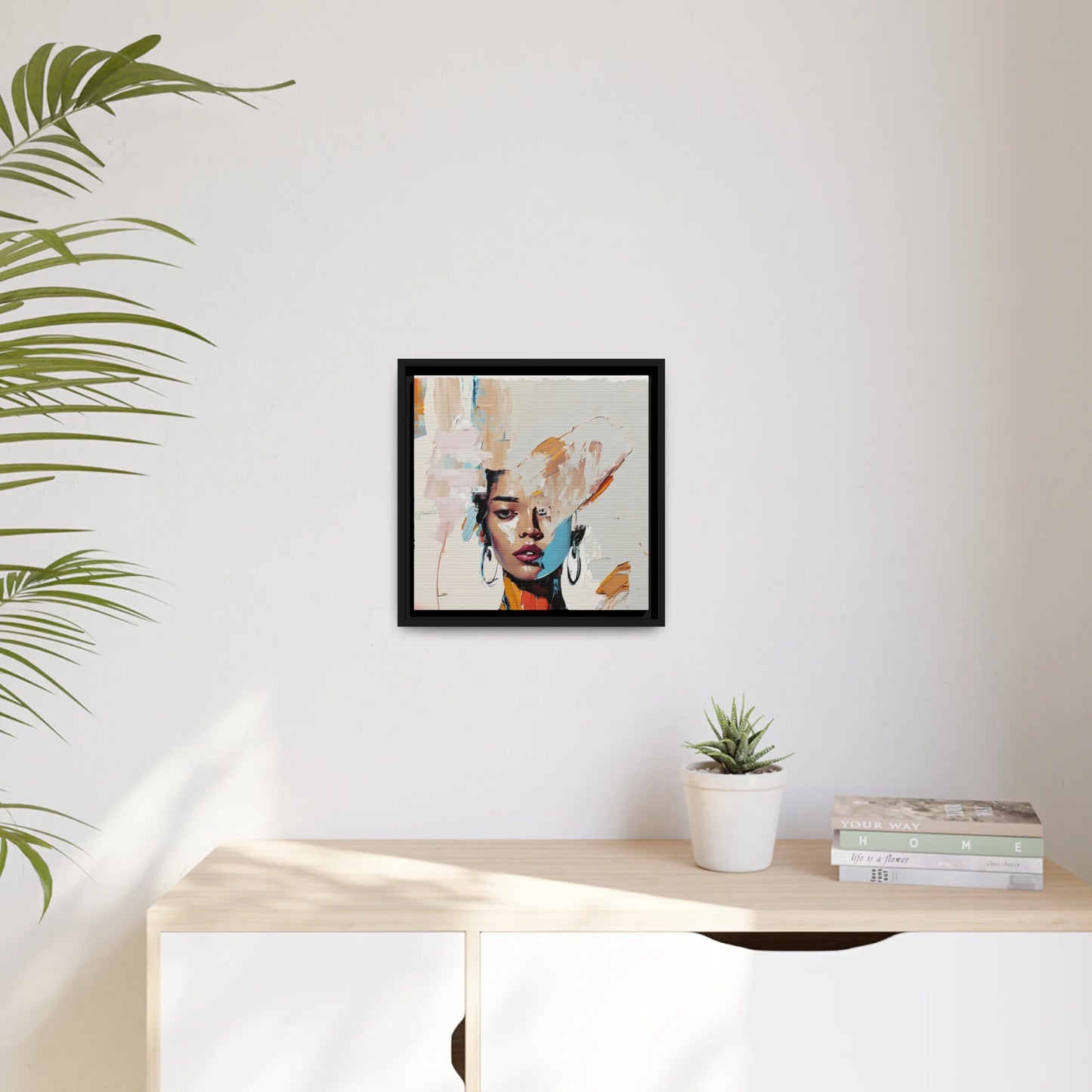 Stunning Woman Abstract Portrait Canvas Wall Art with Elegant Frame - Transform Your Space Today!