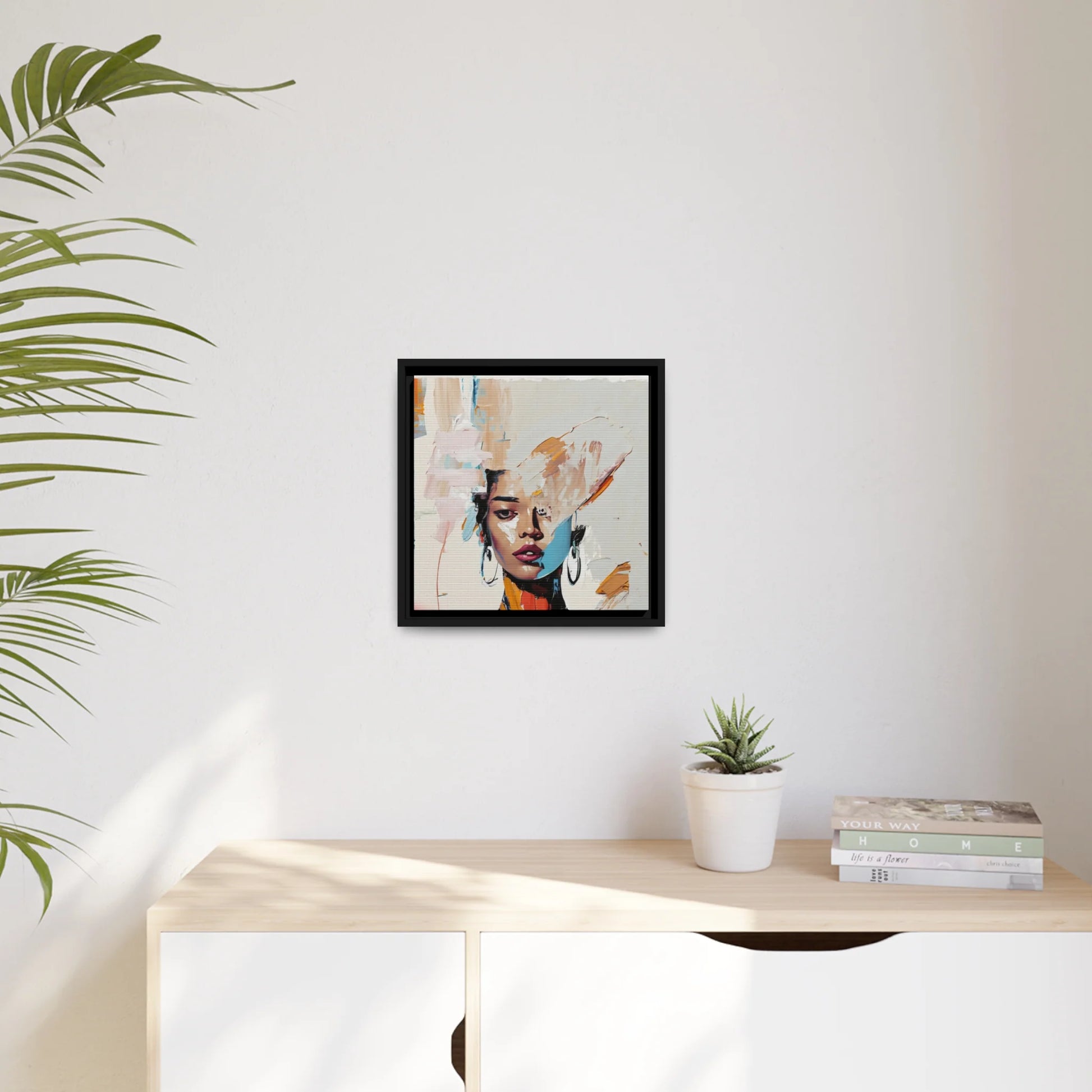 Stunning Woman Abstract Portrait Canvas Wall Art with Elegant Frame - Transform Your Space Today!