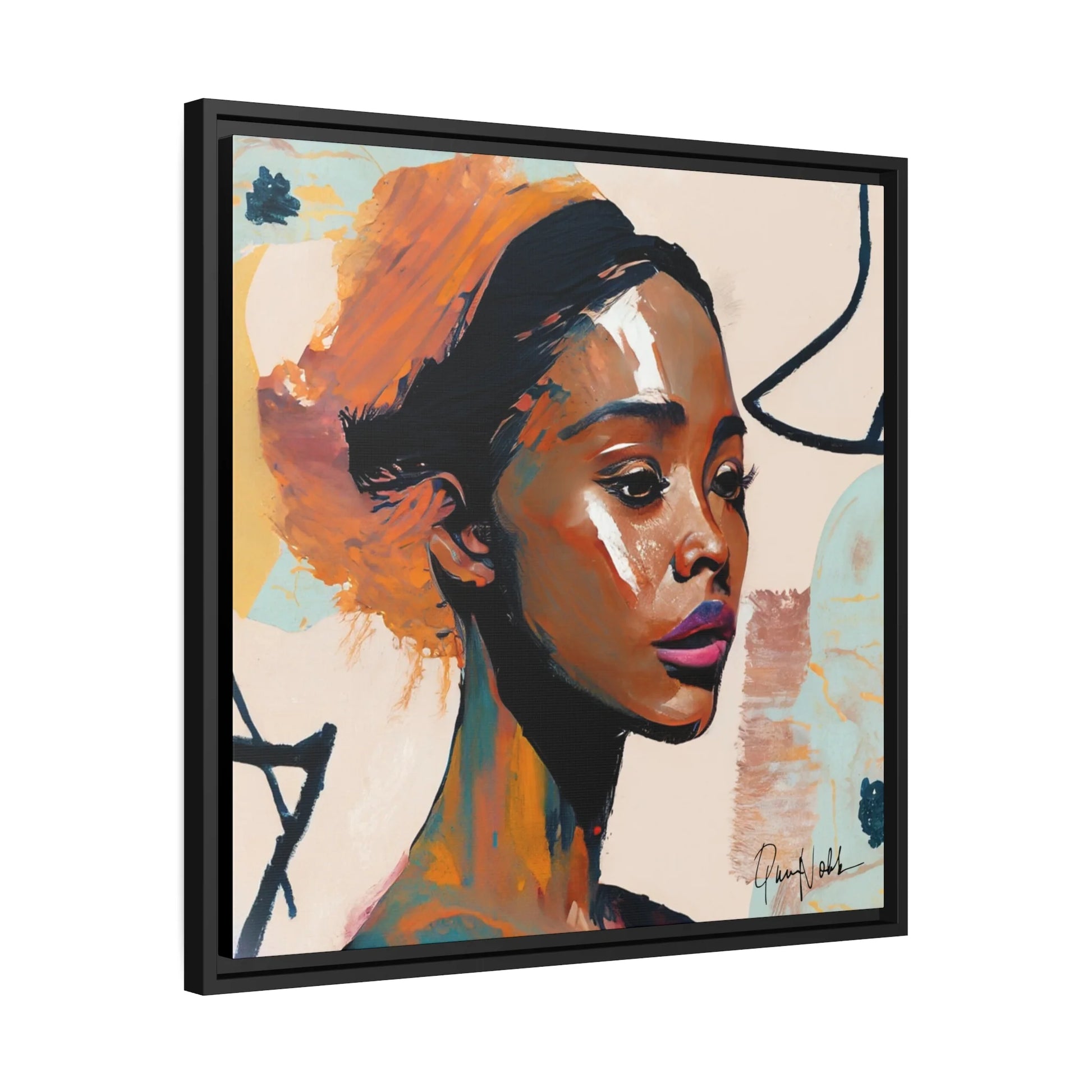 Stunning Framed Canvas Art of an African Woman - Elevate Your Space with QueenNoble's Masterpiece