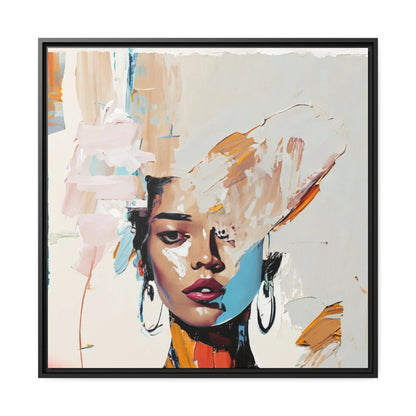 Stunning Woman Abstract Portrait Canvas Wall Art with Elegant Frame - Transform Your Space Today!