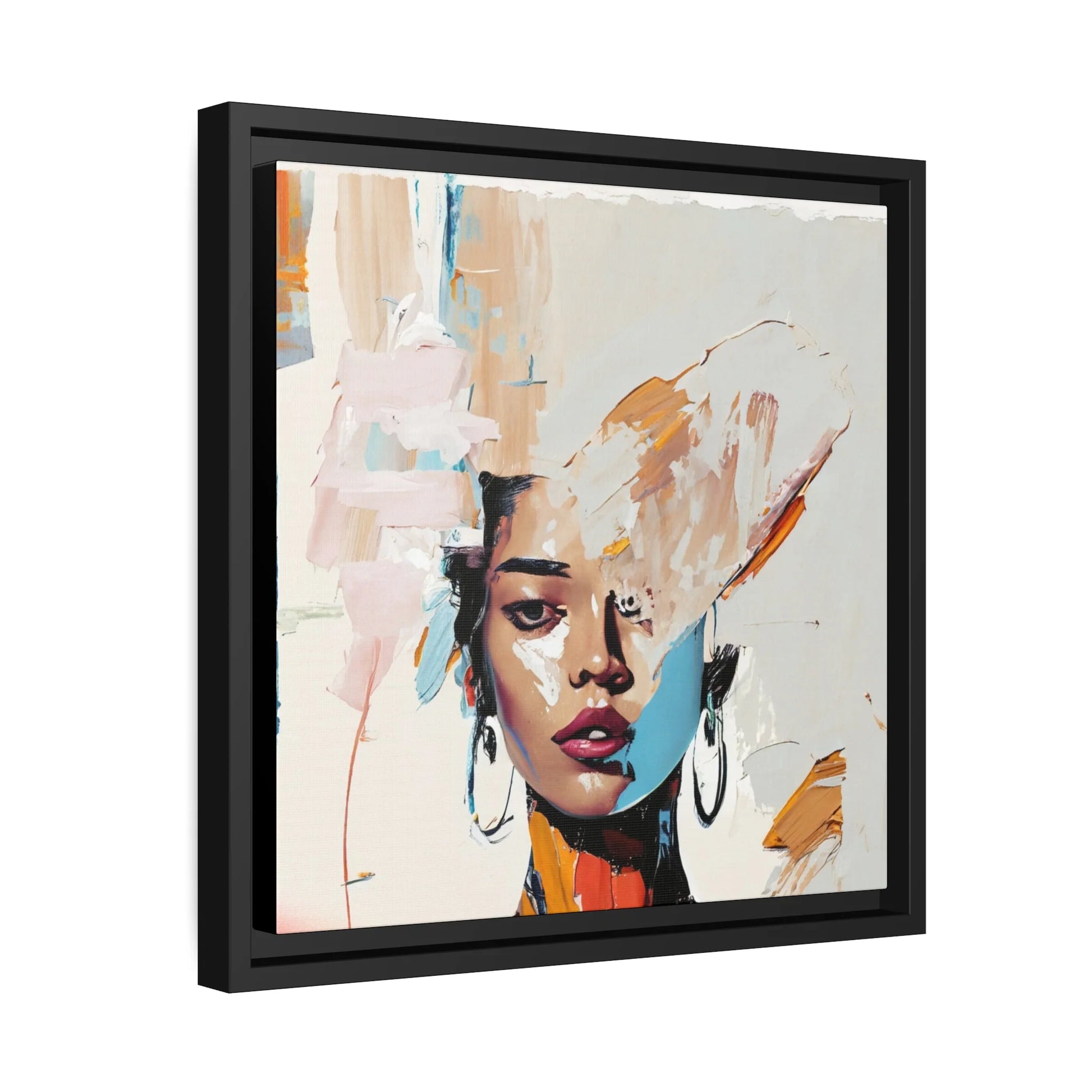 Stunning Woman Abstract Portrait Canvas Wall Art with Elegant Frame - Transform Your Space Today!