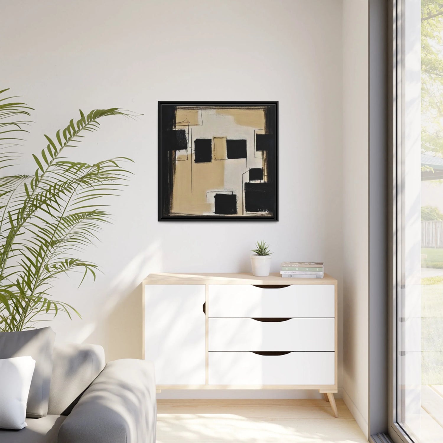 Transform Your Space with Minimalist Canvas Wall Art by QueenNoble - Framed Elegance for Every Room