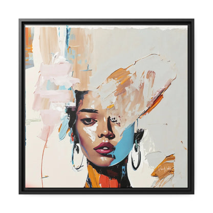 Stunning Woman Abstract Portrait Canvas Wall Art with Elegant Frame - Transform Your Space Today!