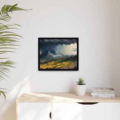 Transform Your Space with Landscape Raining in the Mountains Canvas Wall Art by QueenNoble
