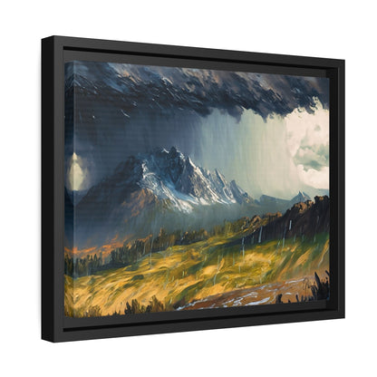 Transform Your Space with Landscape Raining in the Mountains Canvas Wall Art by QueenNoble