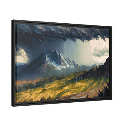Transform Your Space with Landscape Raining in the Mountains Canvas Wall Art by QueenNoble