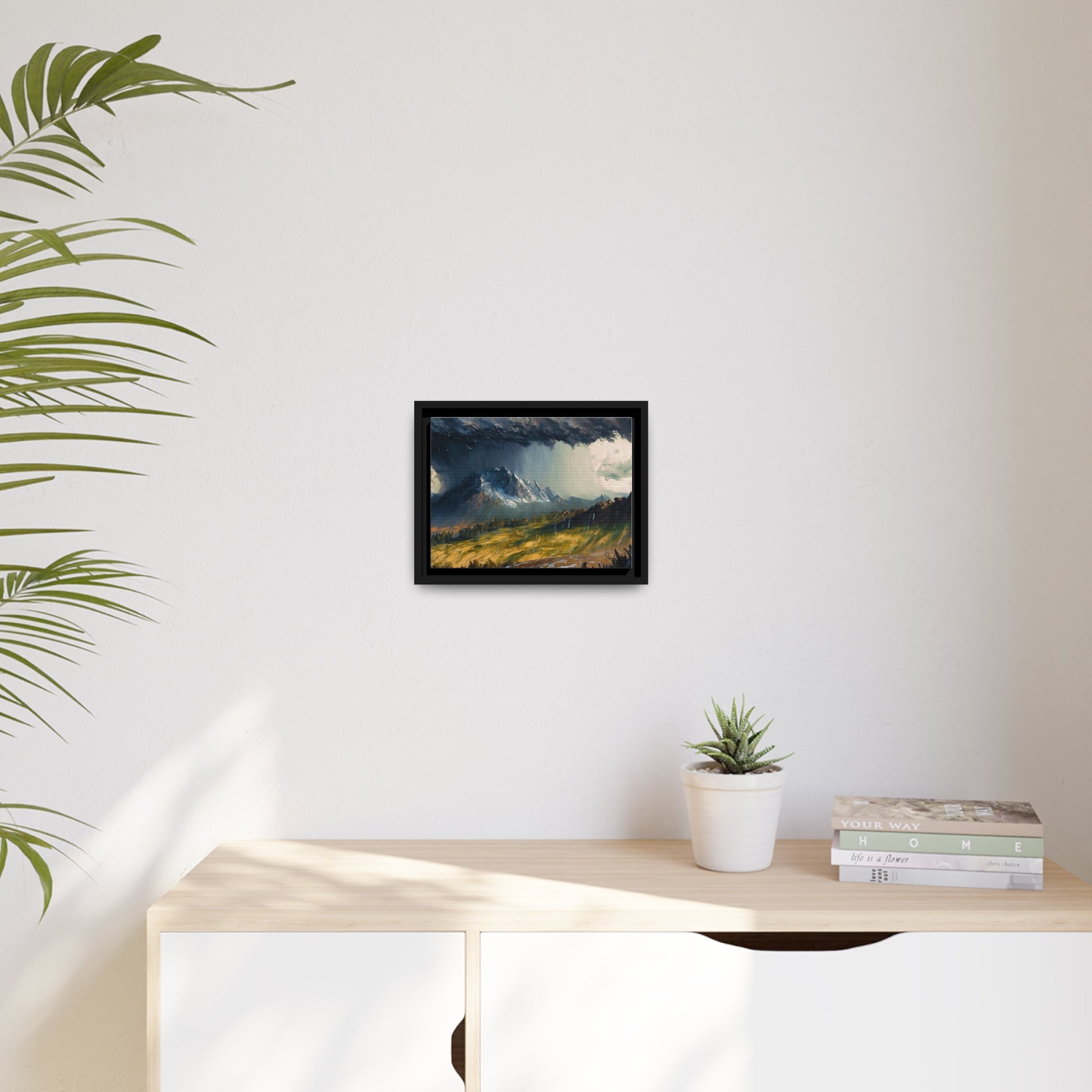Transform Your Space with Landscape Raining in the Mountains Canvas Wall Art by QueenNoble