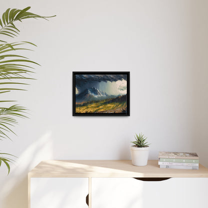Transform Your Space with Landscape Raining in the Mountains Canvas Wall Art by QueenNoble